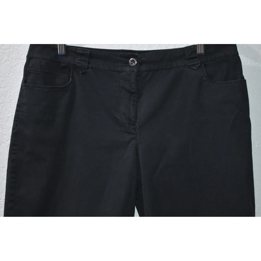 Chicos Black Bermuda Shorts Womens Size‎ 2 Short Cotton Stretch 5 Pocket Twill